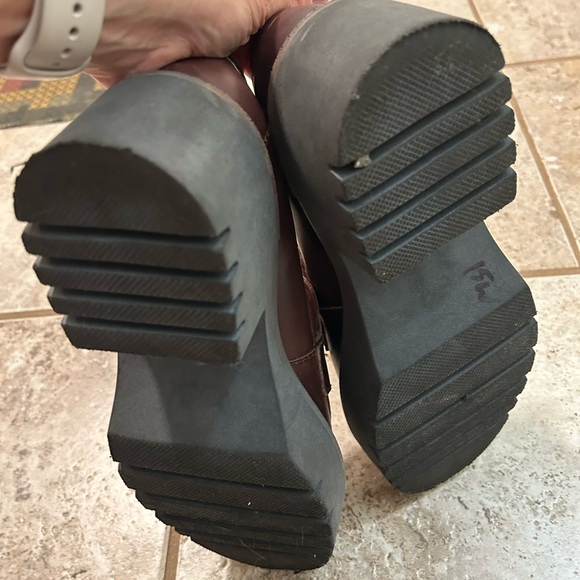 FREE PEOPLE Lyra Lug Platform Brown Loafers Size 38.5 / US 7.5 - Picture 4 of 7